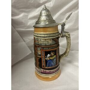 Made In Germany Beer Stein With Lid Rothenburg 9inches Tall